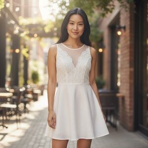 Lulu's White Lace Mini Dress